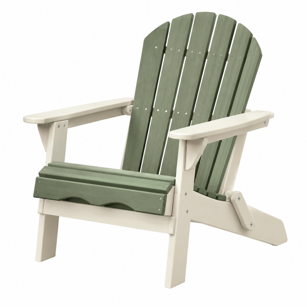 Adirondack Gartenstuhl 82 x 88 x 98 cm Kunststoff Grün Weiß klappbar
