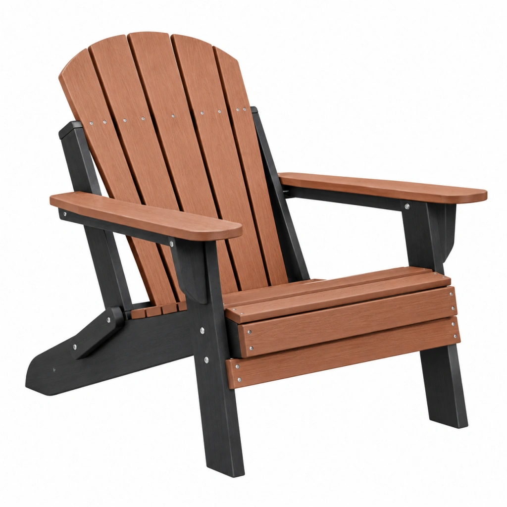 Adirondack-Gartenstuhl 83 x 76 x 98 cm Kunststoff Braun Schwarz wetterfest