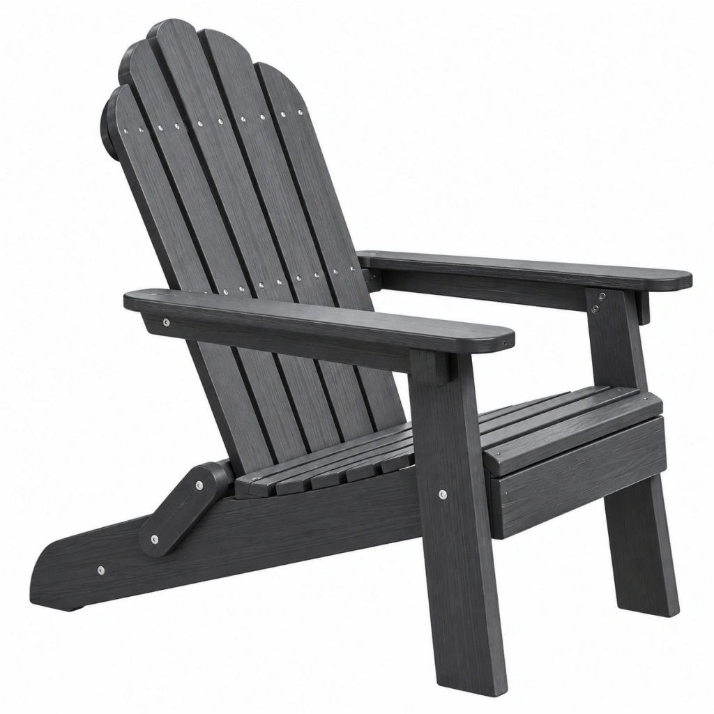 Adirondack Gartenstuhl 86 x 80 x 98 cm Kunststoff Anthrazit wetterbeständig