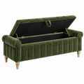 Sitzbank mit Stauraum 150 x 50 x 68 cm grüner Samt klassischer Stil