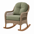 Schaukelstuhl 68 x 98 x 103 cm Rattan Holz Grün Gepolstert
