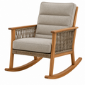 Schaukelstuhl 75 x 95 x 102 cm Holz Beige Braun gepolstert mit Kordelgeflecht