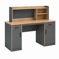 Schreibtisch 120 x 60 x 140 cm Holzwerkstoff Braun Anthrazit mit Aufsatz und Stauraum