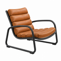 Loungesessel 73 x 85 x 88 cm Kunstleder Cognac mit Metallgestell
